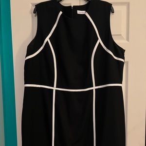 Black & white trim sheath Calvin Klein dress.